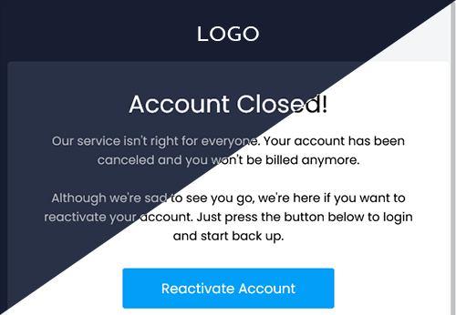 Closed Account page